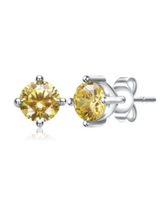 Dainty Sterling Silver 4MM Showpiece Solitaire Stud Earrings