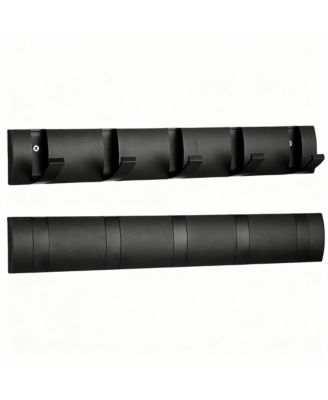 5-Drawer Retractable Aluminum Wall Hanger for Coats, Hats, Scarves