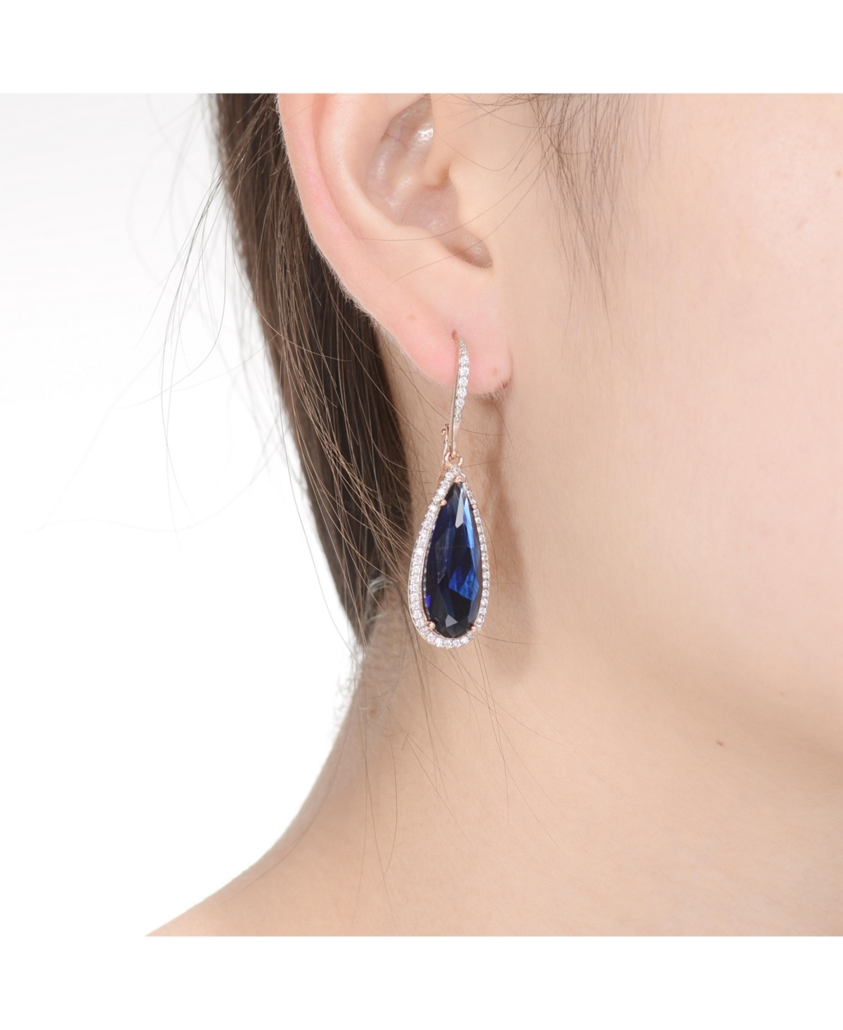 Elegant Teardrop Shaped Earrings with A Cubic Zirconia Middle Stone