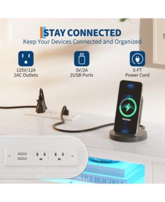 70 Inch TV Stand with Drawers and Outlet, Long Entertainment Center for 65 75 80 Inch TV, Fabric Dresser Media Console