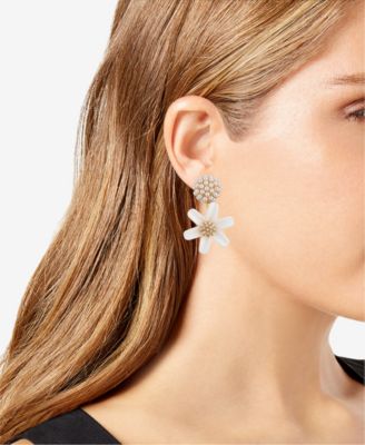 Daisy Imitation Pearl Drop Earrings