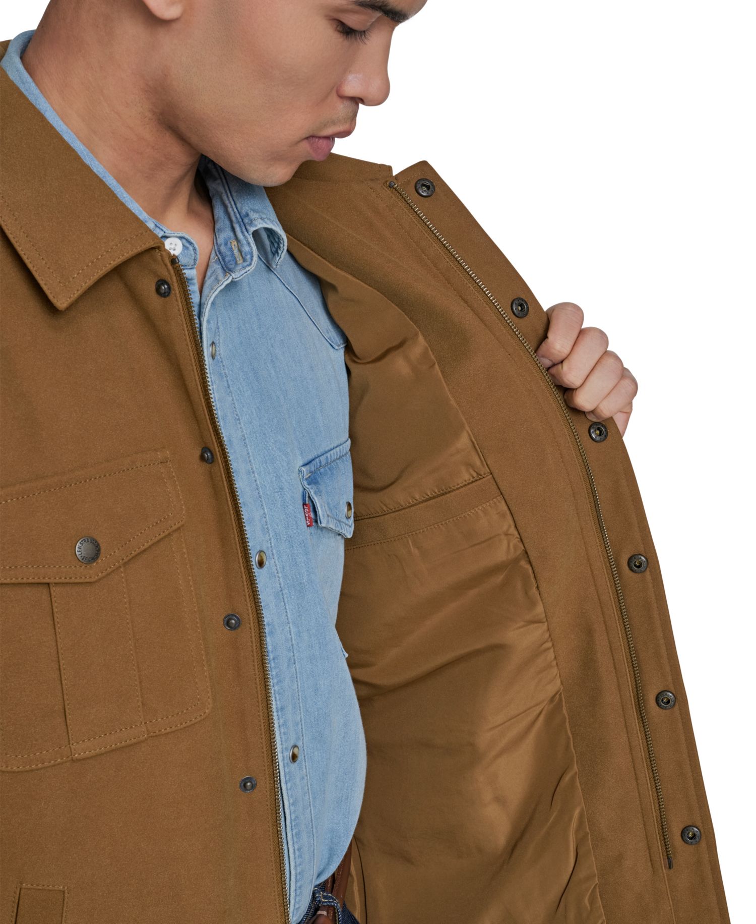 Men's Front Zipper Shirt Jacket