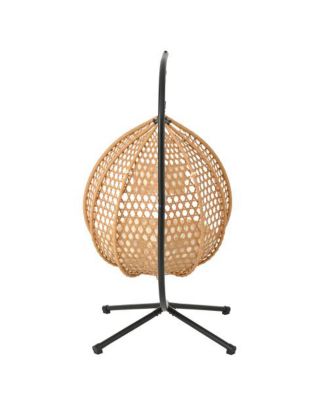 Outdoor Garden Rattan Egg Swing Chair Hanging Chair Wood