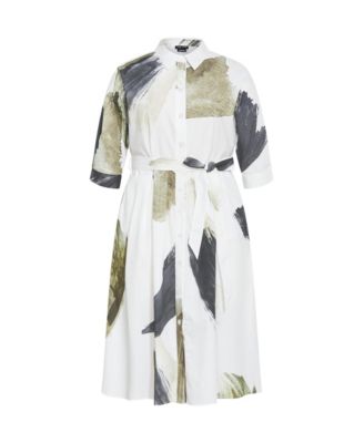 Women's Angel Print Shirt Dress