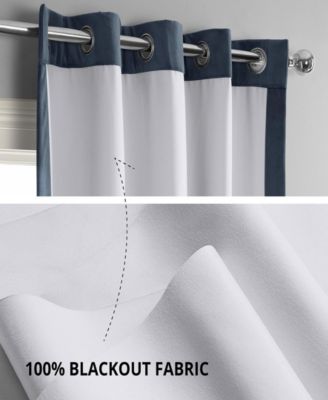 Midnight Blue Grommet Signature Velvet Blackout Curtain