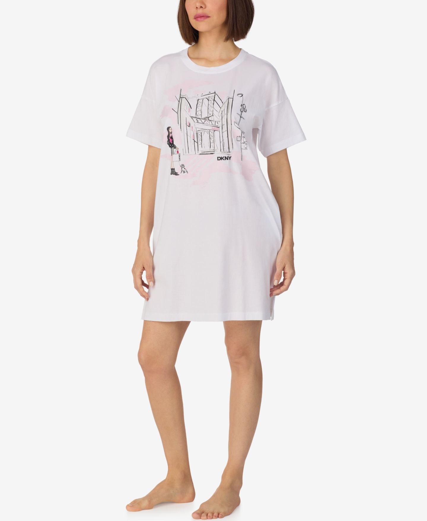 Сорочка Sleepwear, короткий рукав — DKNY, цвет: Белый — фото 2