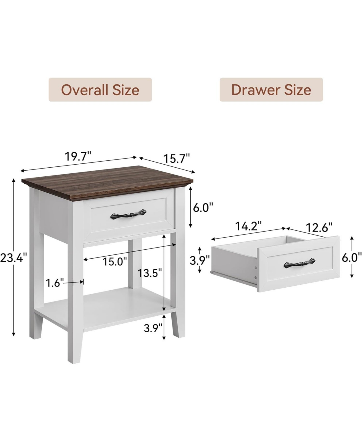 gaomon Nightstands, End Table with Drawer, Side for Living Room