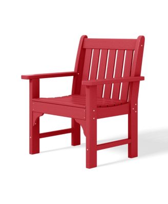 Outdoor Patio 3-Piece HDPE Adirondack Garden Chairs with Square Adirondack Side Table Set