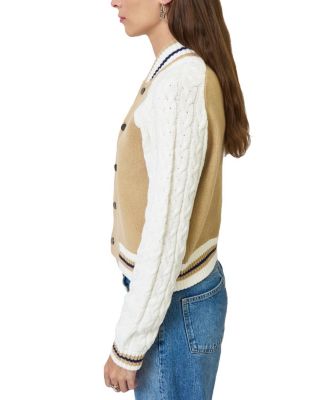 Women's Chloe Cable Sleeve Knit Bomber Jacket