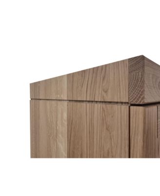 100% Solid European Oak Tall Dining Room Cabinet with Shaker Doors, Modular Design