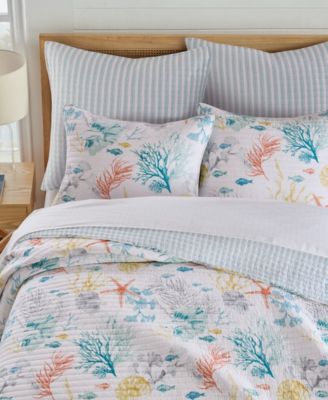 Home Whimsical Sea Quilted 2-Pc. Sham Set, European