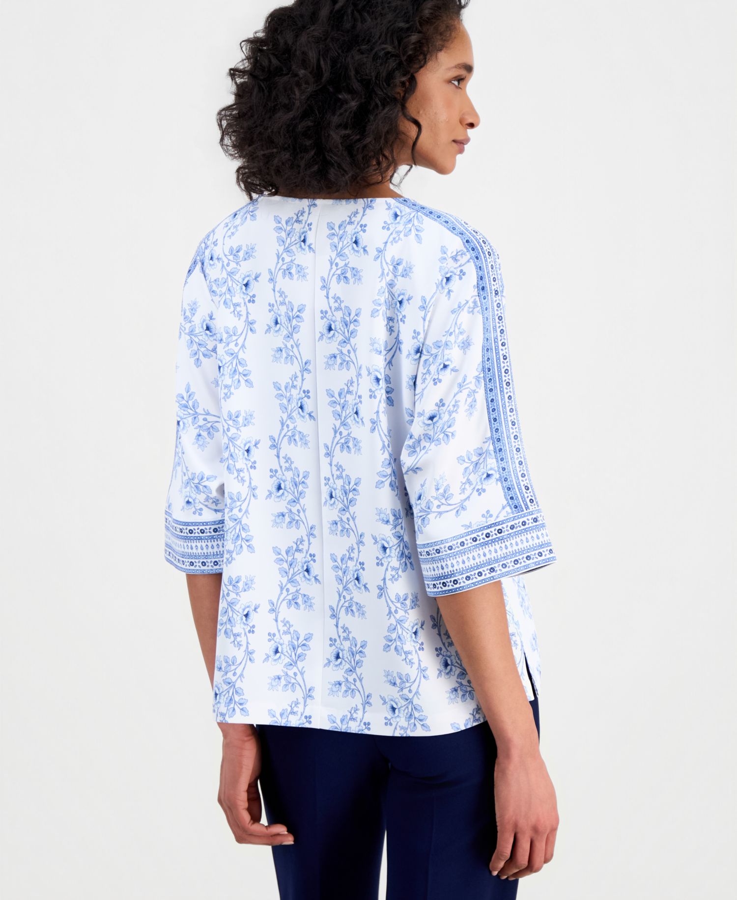 Women's 3/4-Sleeve Boat-Neck Top
