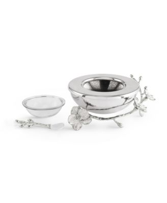 Orchid Caviar Dish and Spoon, 2 Piece Set