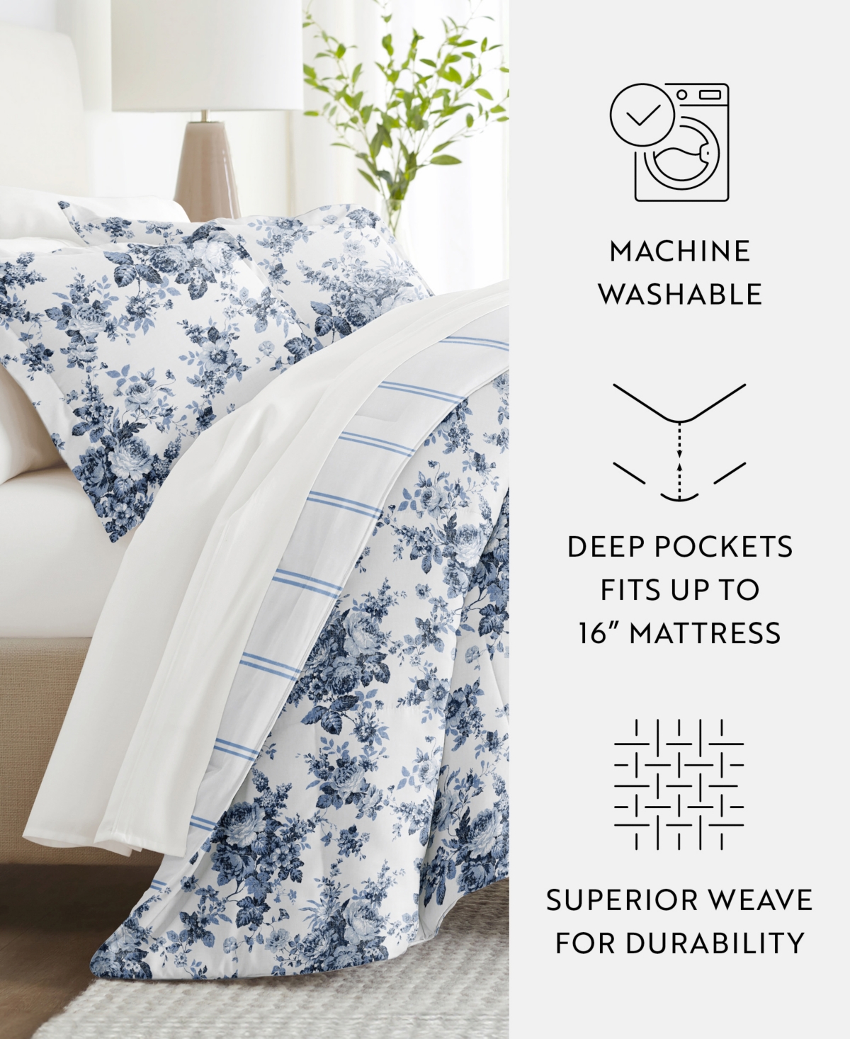 ienjoy Home Bedding Bundle Patterned 7-Piece Comforter Set