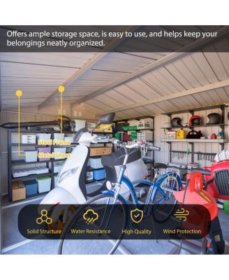 Streamdale Outdoor Storage Shed Metal, Large Garden Tool Sheds with Lockable Doors