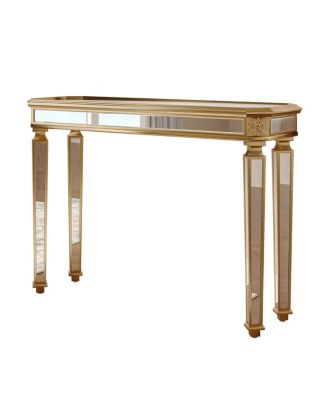 Vintage Wood Grain Mirror Console Table