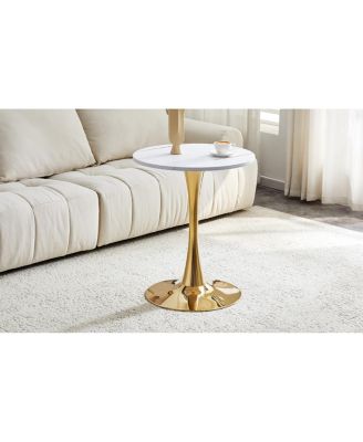 Round Dining Table Tulip Bistro Table with Metal Pedestal