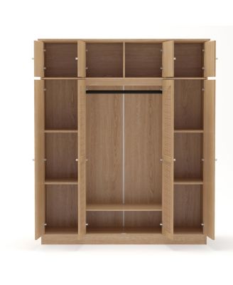  8-Door Rattan Wardrobe with Flexible Storage