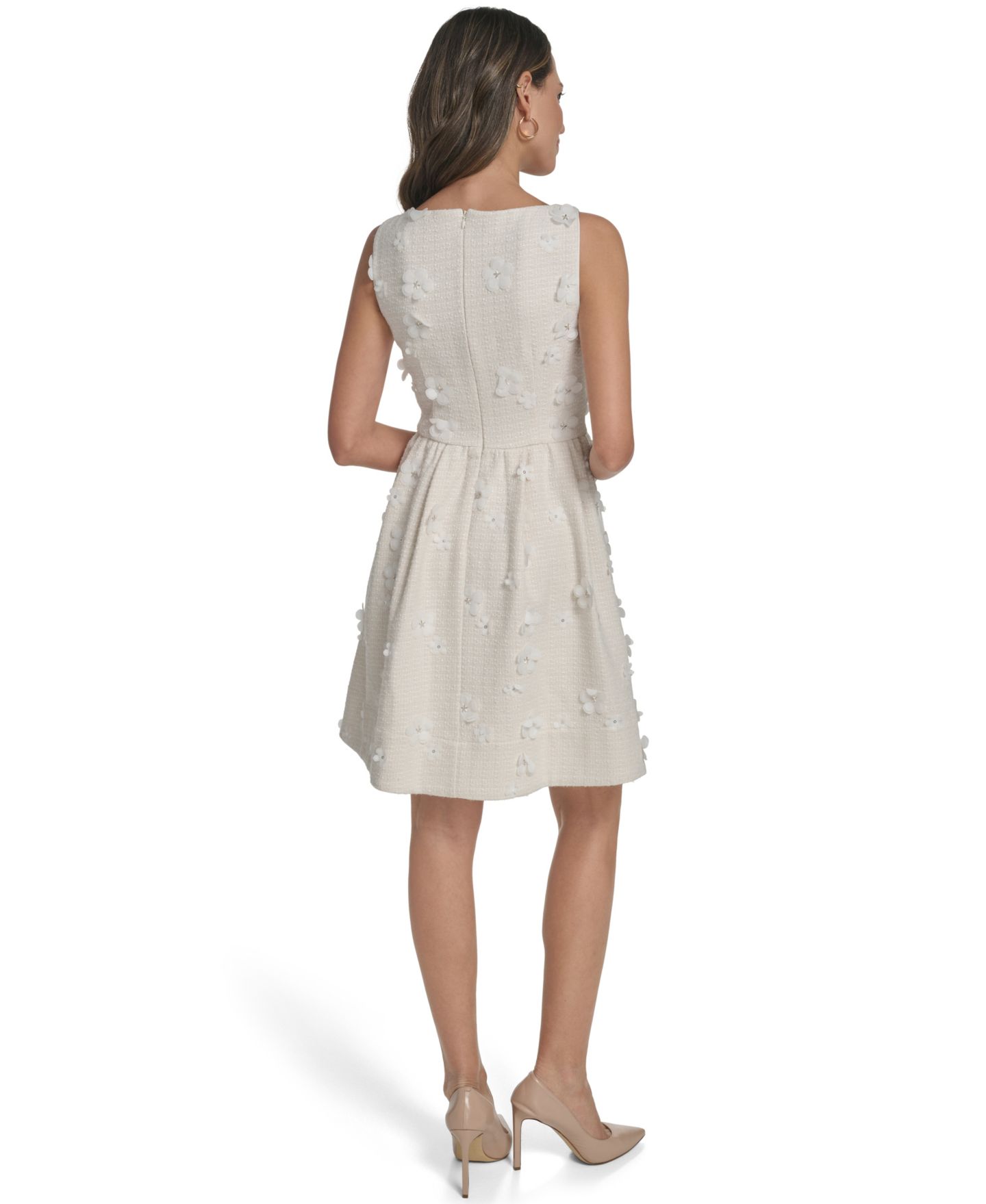 Женское платье Eliza J Scoop Neck Sleeveless Short, цвет: Слоновая кость — фото 5