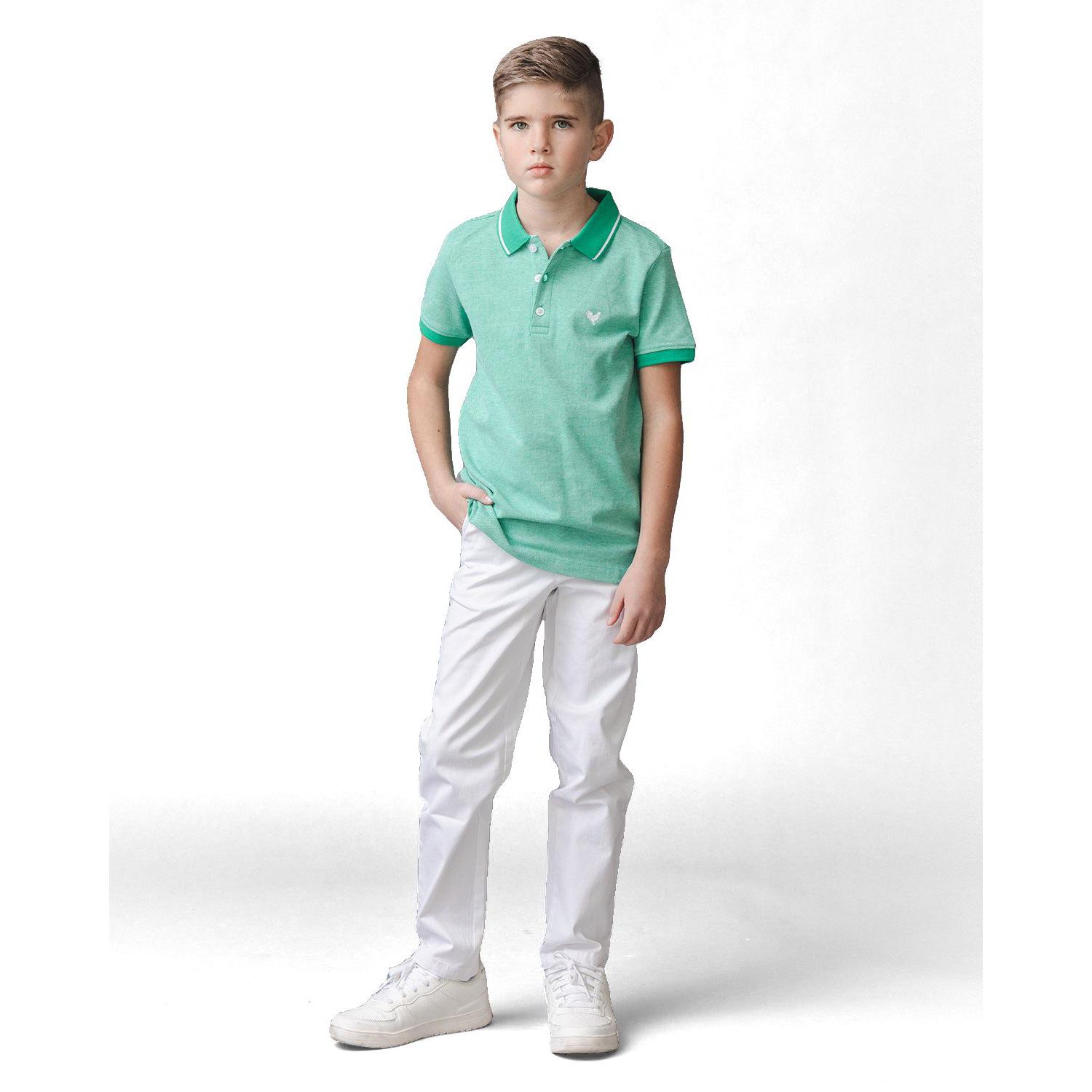 Hope and Henry Little and Big Boys' Organic Short Sleeve Knit Pique Polo Shirt