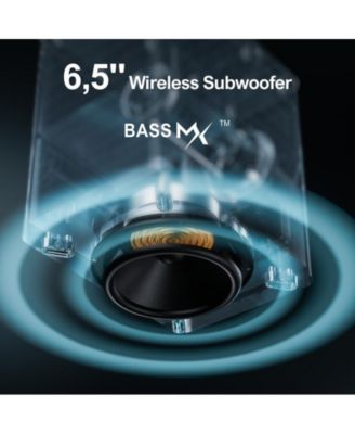 7.1ch Soundbar with Wireless Subwoofer, Surround Sound System for TV, App Control, 410W Peak Power, 4 Wired Surround Speakers, Poseidon D70