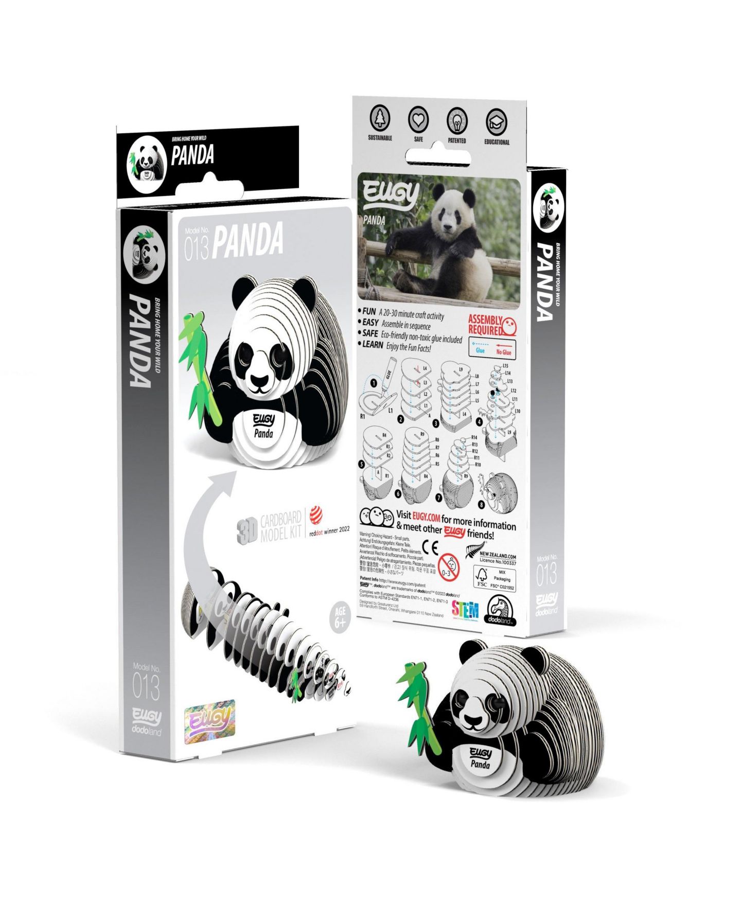 Детский пазл Eugy Panda 3D 1-50 Piece Puzzle, Ages 6+ — фото 1