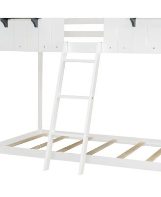 Streamdale Wood Bunk Bed with Roof & Ladder