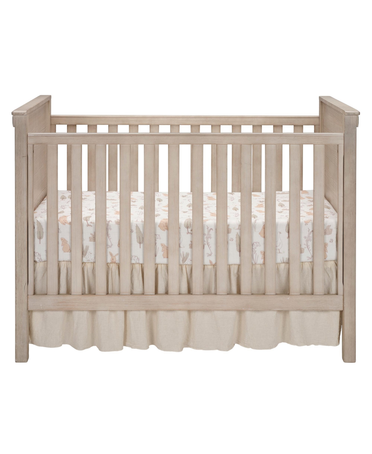 Lambs & Ivy Baby Signature Bunny Hop Organic Cotton Muslin Fitted Crib Sheet