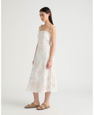 Women's Eyelet Print Spaghetti Strap Dress