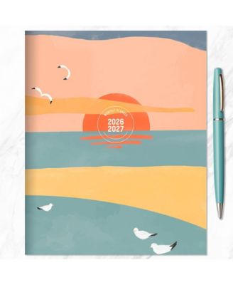 July 2026 - June 2027 Sunset & Seagulls Medium Monthly Planner