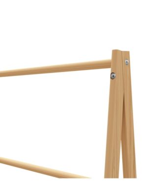 Bamboo Ladder Towel Rack - Freestanding Towel Stand, Blanket Holder with Storage Shelf for Bathroom and Living Room