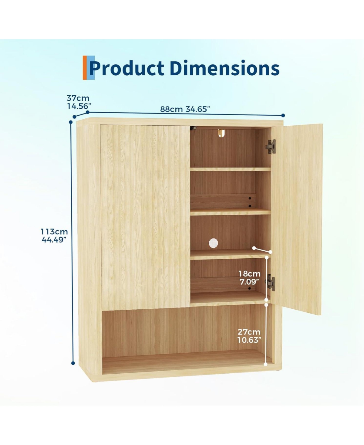 gaomon Oak 45" Fluted Shoe Cabinet