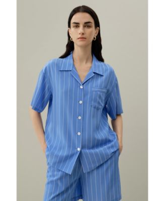 Women's Amalfi Striped Cuban Collar Shirt