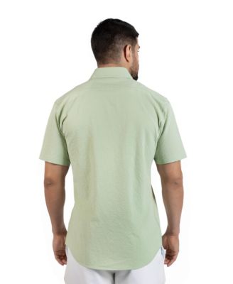 Men's Solid Seersucker Short Sleeve Shirt