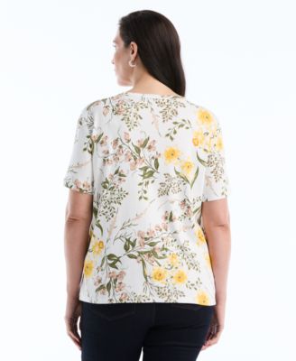 Plus Size Short-Sleeve Lace-Up Top