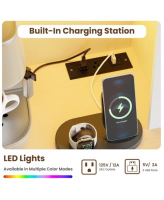68.7"Bar Cabinet,Kitchen Buffet with Hutch Wine with Charging Station,2 Drawers,10 Storage Shelves