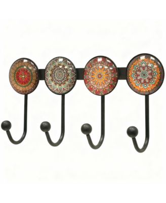 Wall Mounted Metal Coat Rack with 4 Hooks for Entryway, Bathroom, Kitchen