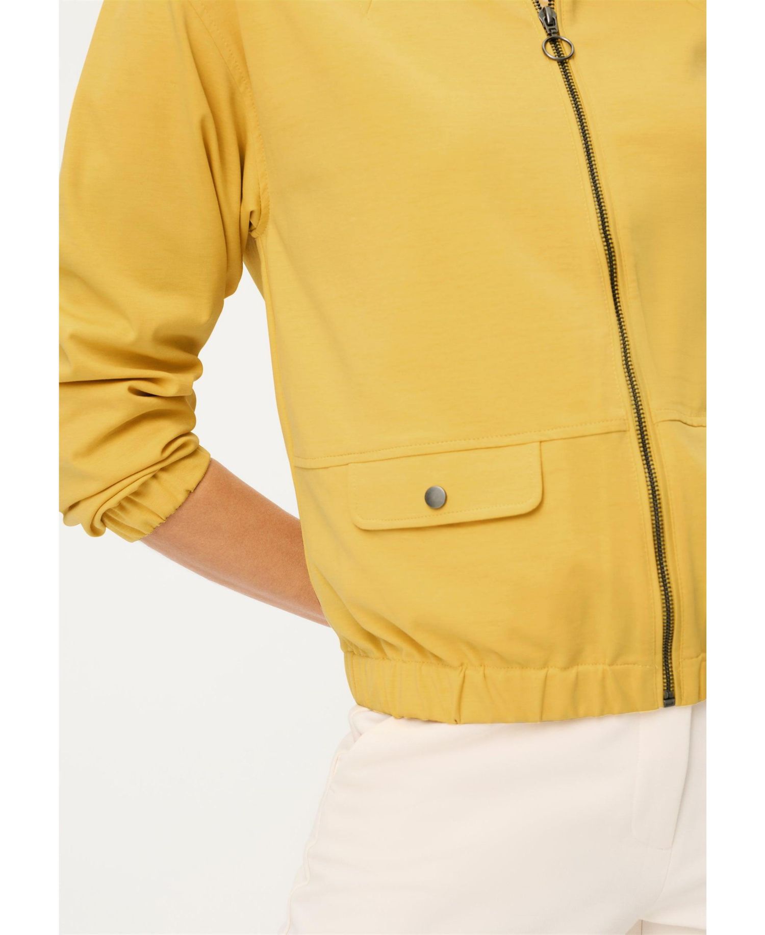 Women's Collarless Zip Jacket