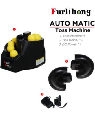 Rechargeable Baseball and Softball Toss Machine with Height Adjustment and Extendable Ball Stacker for Hitting and Batting Practice