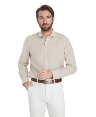 Men's Slim-Fit Linen Dress Shirt
