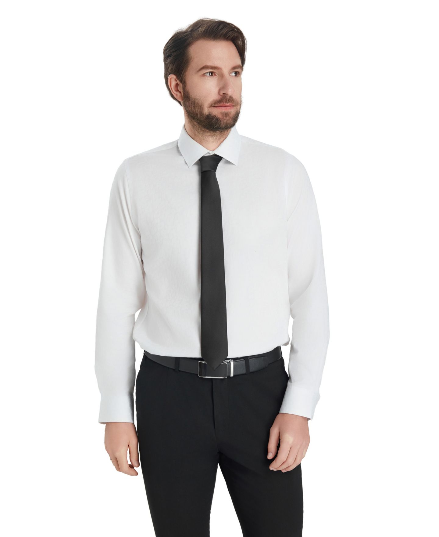 Мужская рубашка Bar III Slim-Fit Leopard Print Dress Shirt, цвет: Белый комбинированный — фото 4