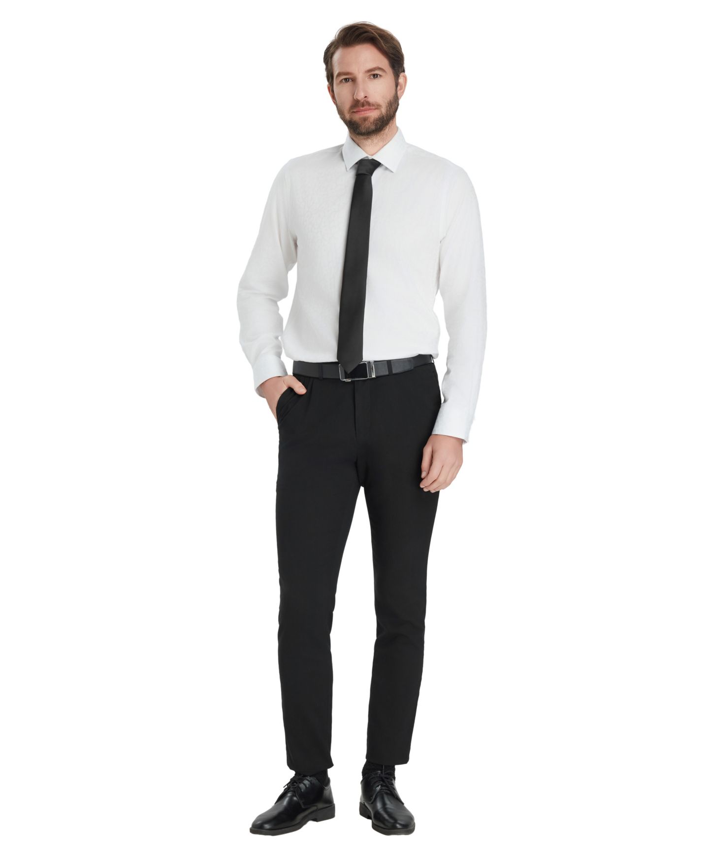 Мужская рубашка Bar III Slim-Fit Leopard Print Dress Shirt, цвет: Белый комбинированный — фото 2