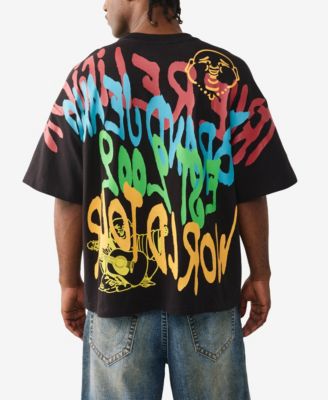 Men's Short-Sleeve Graffiti Printed T-Shirt