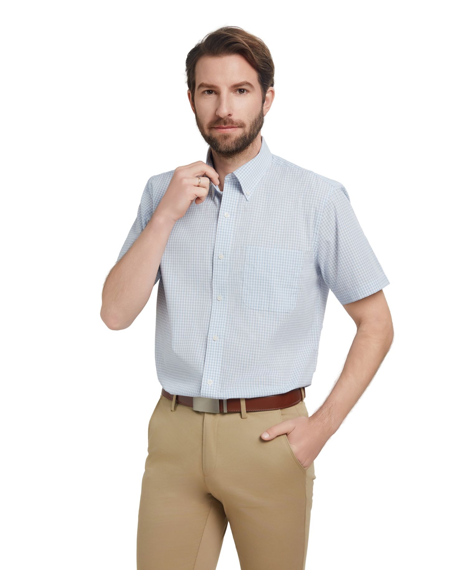 Men's Plaid Regular Fit Dress Shirt