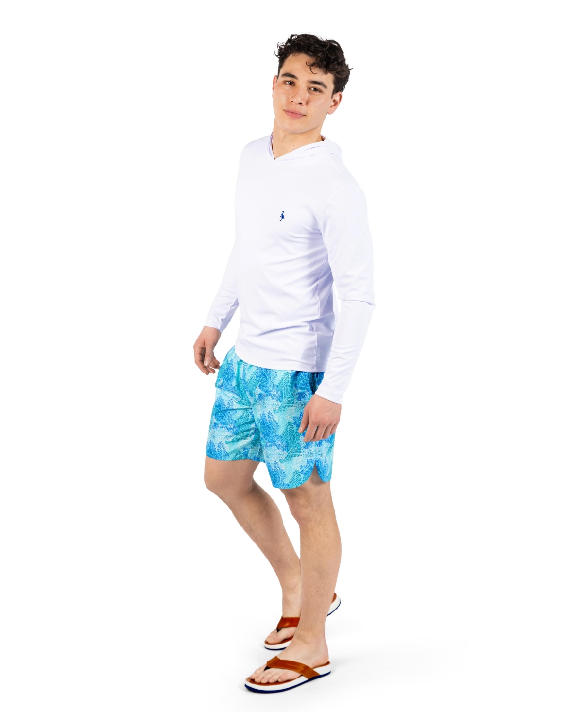 TailorByrd Men's Leaves Printed Swim Shorts