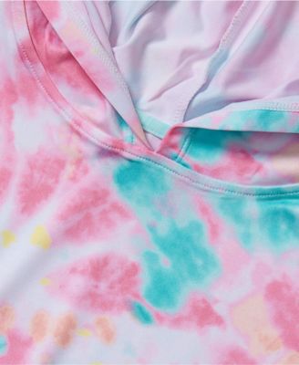 Girls Sunshade Chlorine Resistant Long Sleeve Sun Hoodie Rash Guard