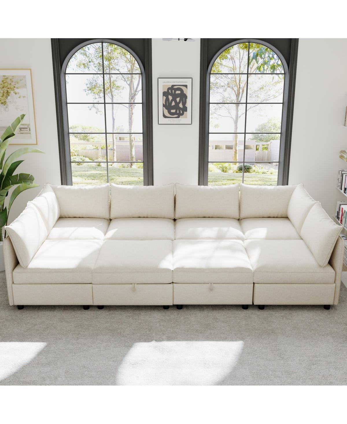 Streamdale Furniture Modular Sectional Sofa with Storage & Sleeper - Flexible Fabric Combinations