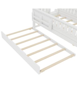 79 inches Twin Bed with Bookshelves, Staircase, Trundle