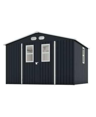  Outdoor Storage Shed, 8x10, 4 Windows, Lockable Doors