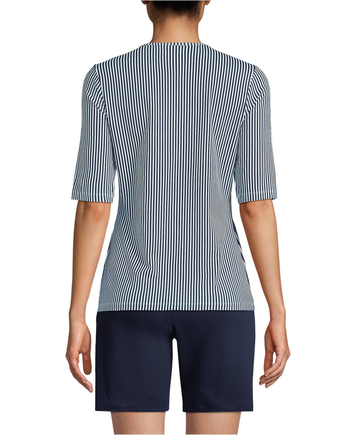 Lands' End Women's Elbow Sleeve Crewneck Garden Tee